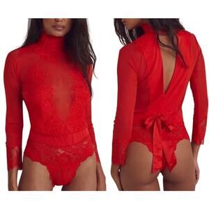 We Are HAH Take HAH Bow Bodysuit - Blood Orange - Reversible - Size XL - $178